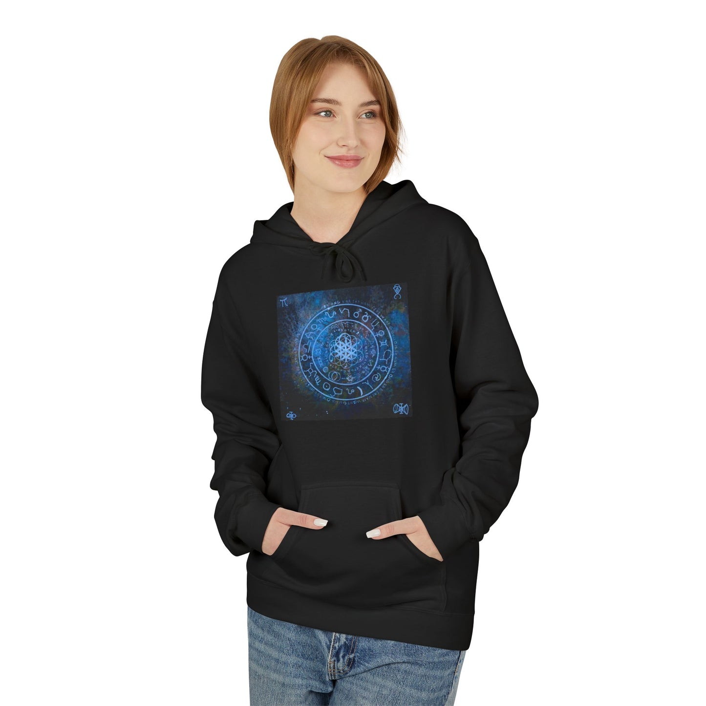 Mystical Blue Fleece Hoodie - Perfect for Gamers, Fantasy Lovers, and Cozy Days, Great for Relaxing, Gifts, and Occasions
