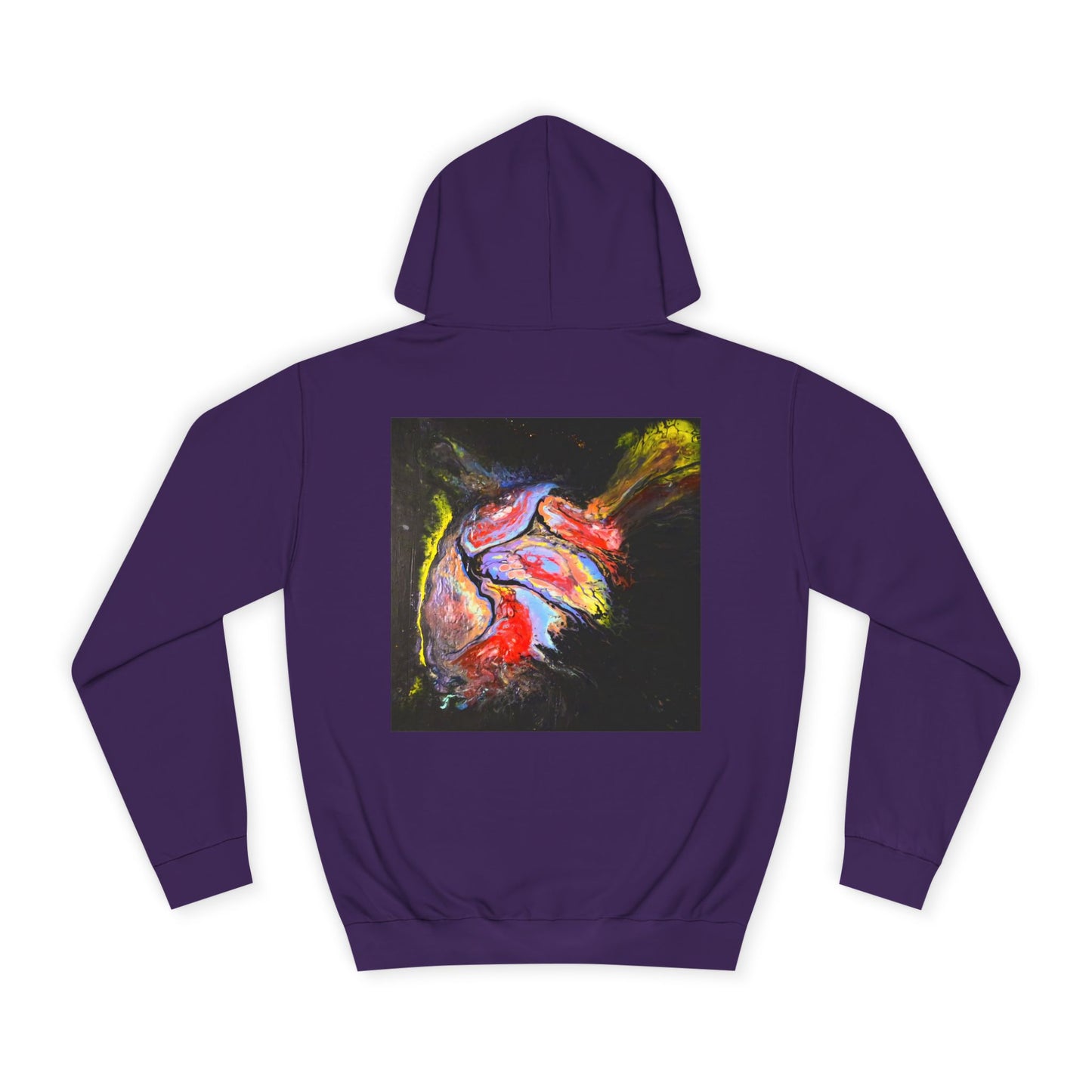 Artistic Heart Unisex Hoodie, Cozy College Apparel, Unique Design, Everyday Wear, Great Gift for Students, Colorful Graphic