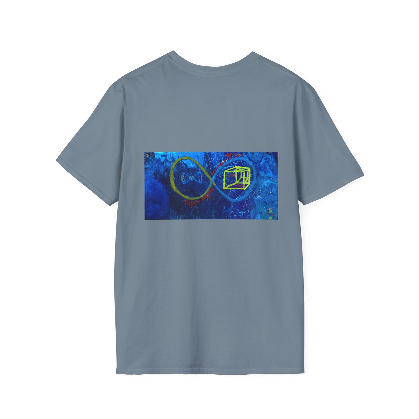 Infinite Connection Unisex T-Shirt, Softstyle Tee, Graphic Shirt, Casual Wear, Gift for Friends, Blue Design Tee