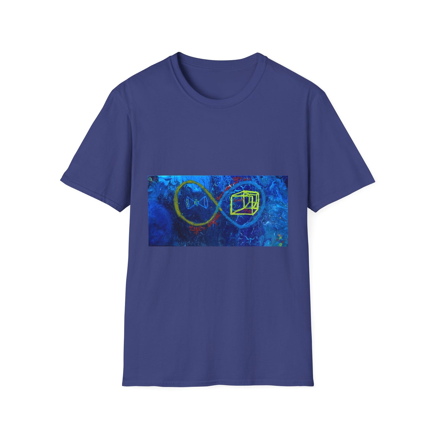 Infinite Connection Unisex T-Shirt, Softstyle Tee, Graphic Shirt, Casual Wear, Gift for Friends, Blue Design Tee