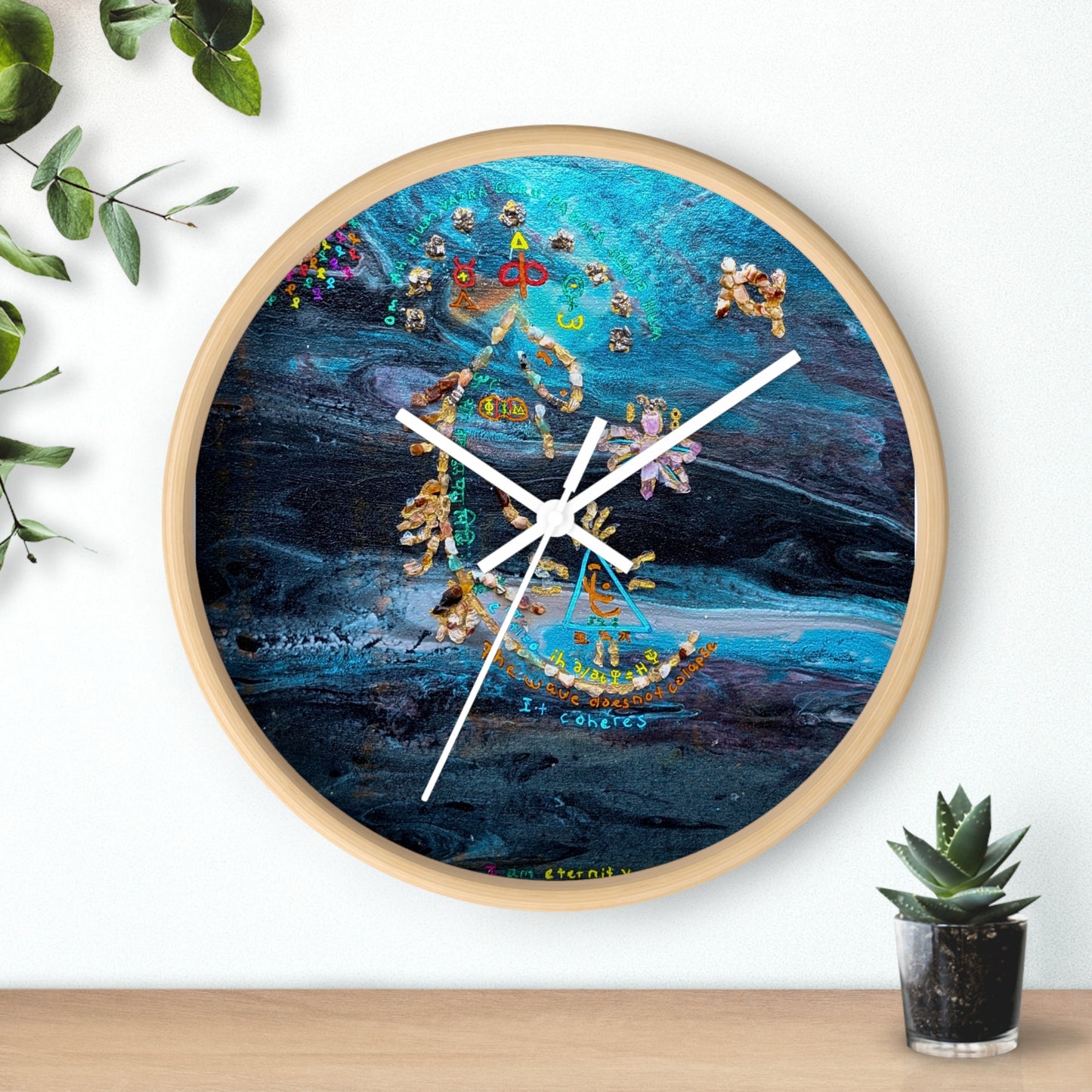 Abstract Ocean Zodiac Wall Clock — Nautical Blue Celestial Timepiece