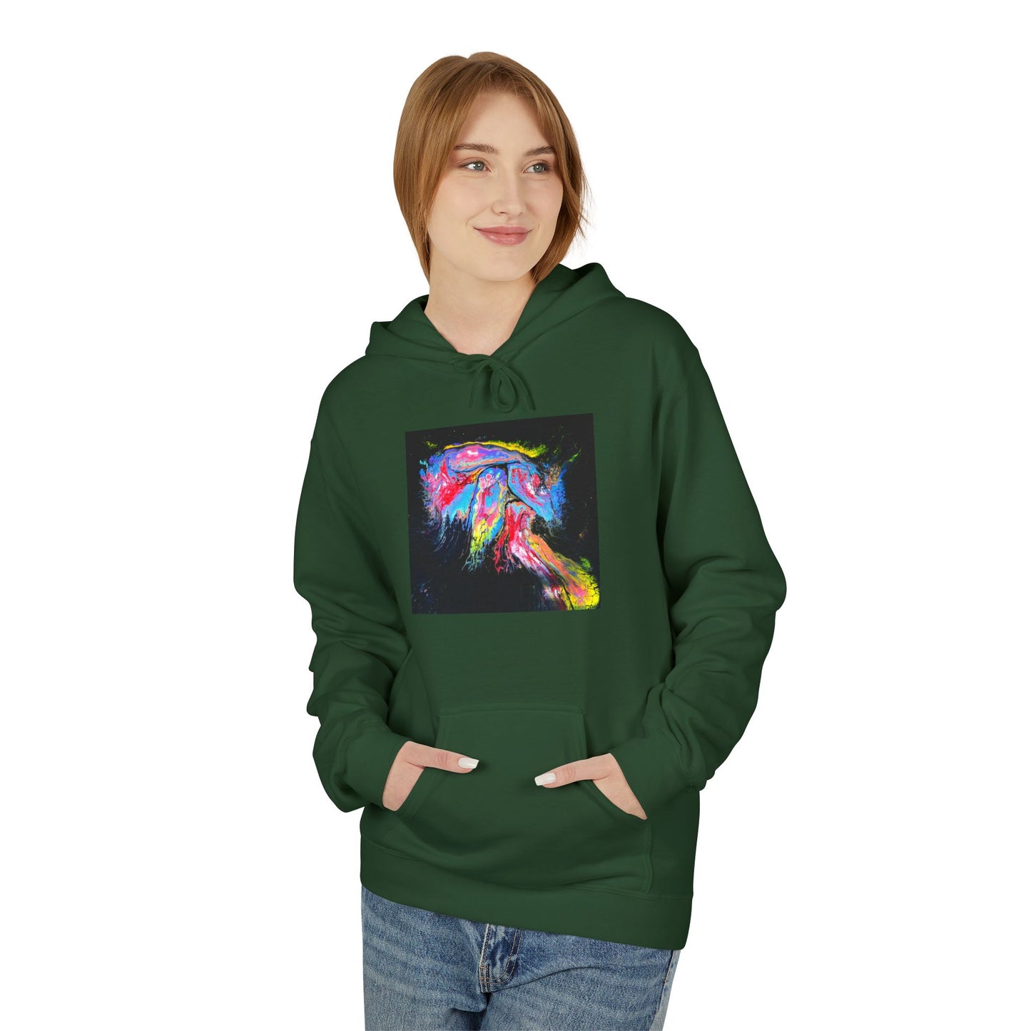 Vibrant Artistic Hoodie, Colorful Fleece Sweatshirt for Art Lovers, Cozy Casual Wear, Unique Gift for Birthdays, Creative Apparel