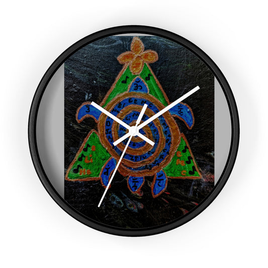 Bohemian Turtle Wall Clock - Eco-Friendly Decor, Unique Home Accent, Nautical Gift Idea, Spiritual Wall Art, Artisan Timepiece