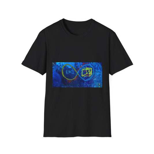 Infinite Connection Unisex T-Shirt, Softstyle Tee, Graphic Shirt, Casual Wear, Gift for Friends, Blue Design Tee