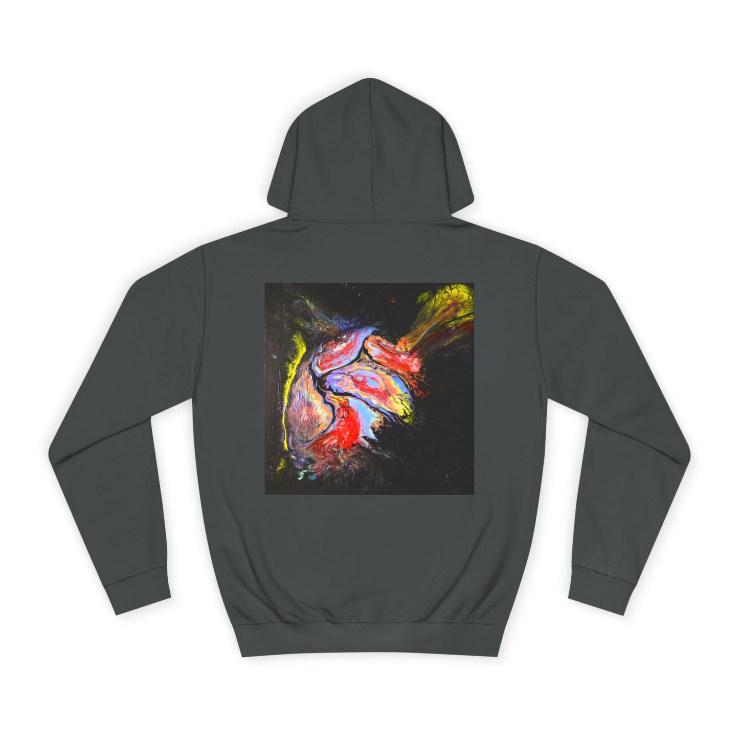 Artistic Heart Unisex Hoodie, Cozy College Apparel, Unique Design, Everyday Wear, Great Gift for Students, Colorful Graphic