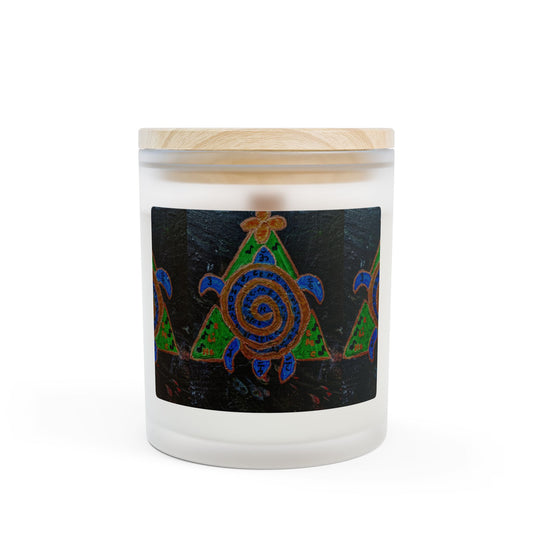 Tranquil Turtle Frosted Glass Candle, Relaxing Home Decor, Eco-Friendly Gift, Aromatherapy for Meditation, Unique Housewarming Present