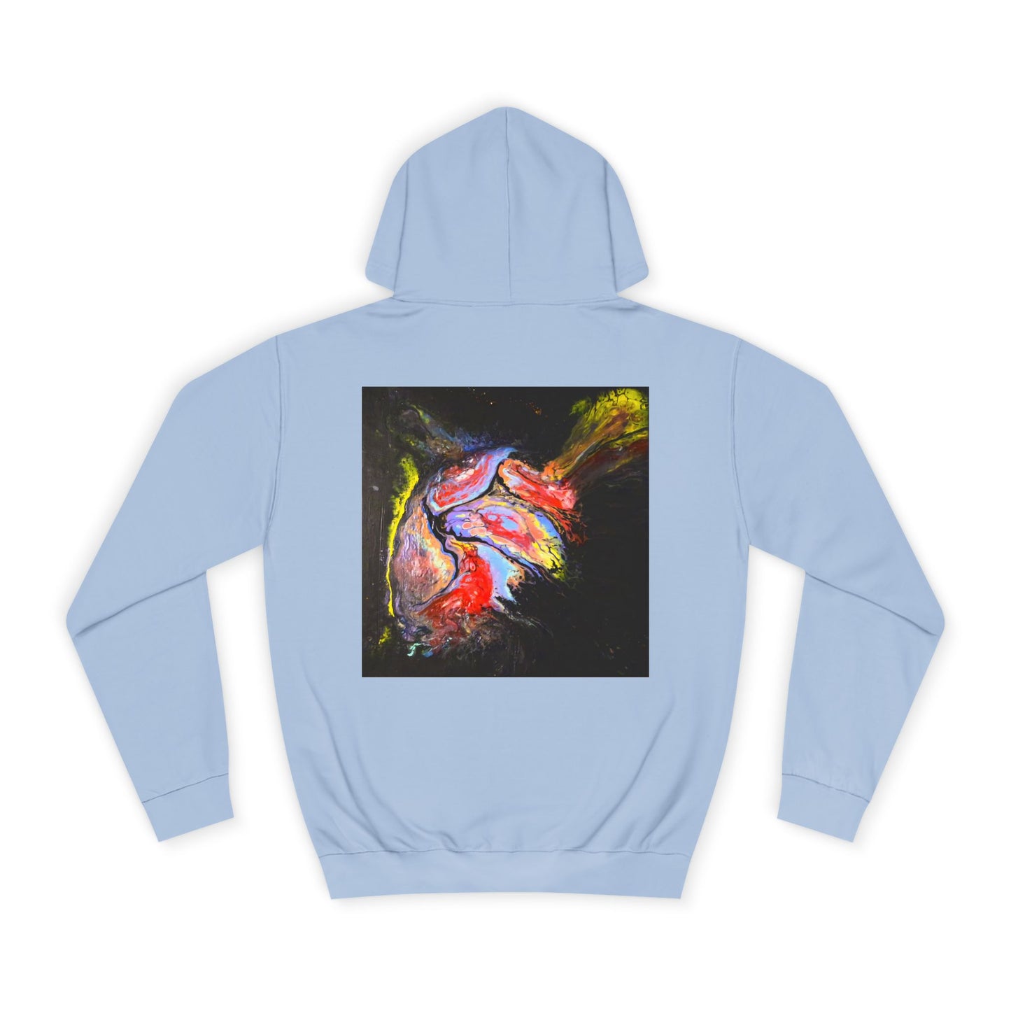 Artistic Heart Unisex Hoodie, Cozy College Apparel, Unique Design, Everyday Wear, Great Gift for Students, Colorful Graphic
