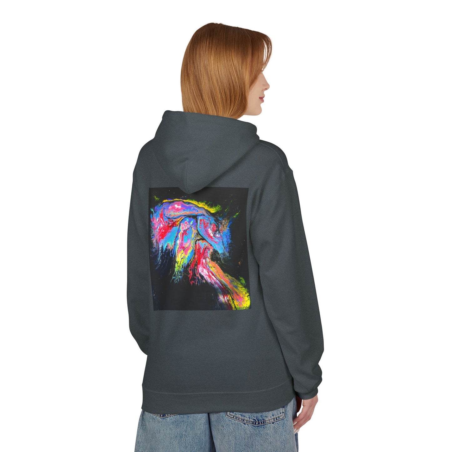 Vibrant Artistic Hoodie, Colorful Fleece Sweatshirt for Art Lovers, Cozy Casual Wear, Unique Gift for Birthdays, Creative Apparel