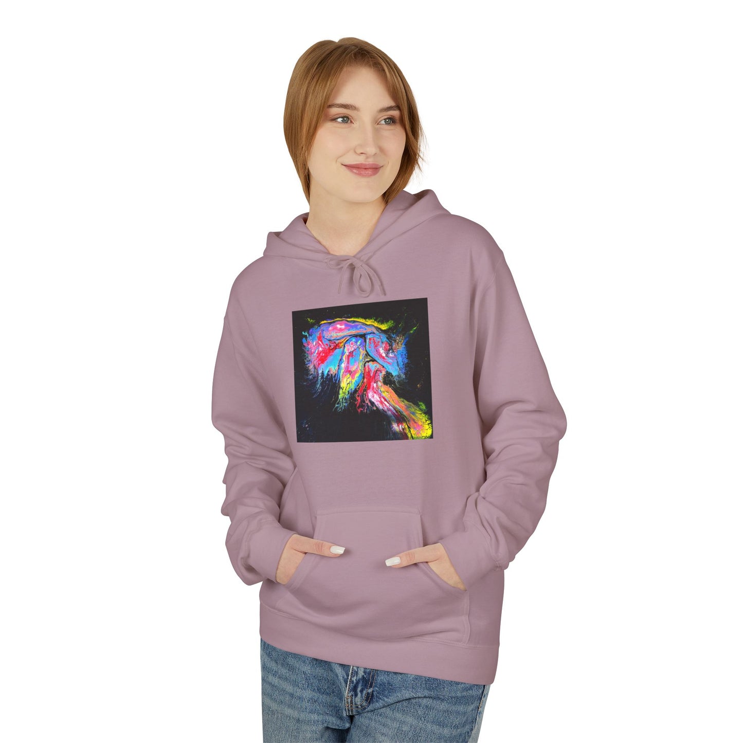 Vibrant Artistic Hoodie, Colorful Fleece Sweatshirt for Art Lovers, Cozy Casual Wear, Unique Gift for Birthdays, Creative Apparel