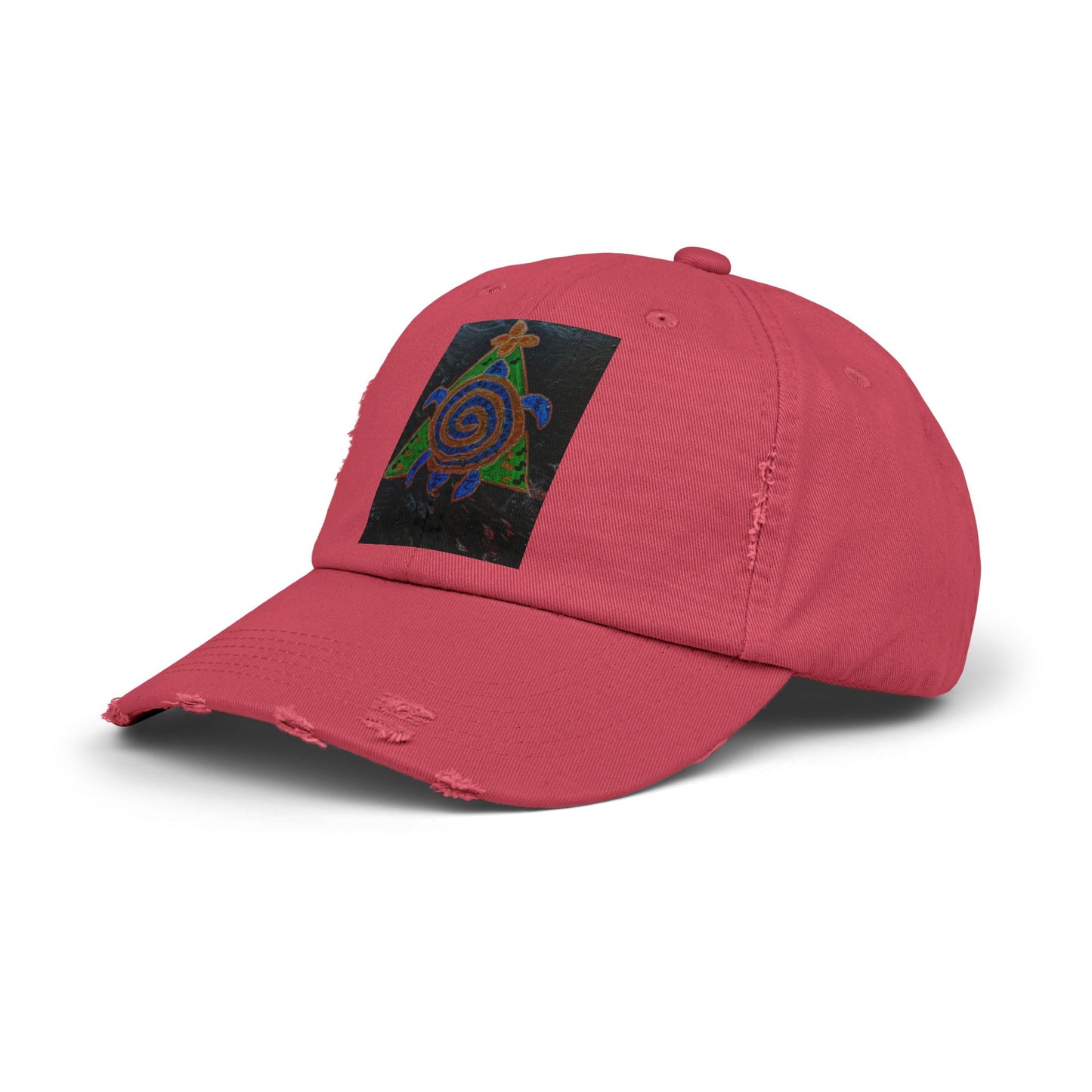 Spiraled Art Distressed Cap, Unisex Hat, Trendy Cap for Every Occasion, Gift for Him or Her, Festival Headwear, Casual Accessories