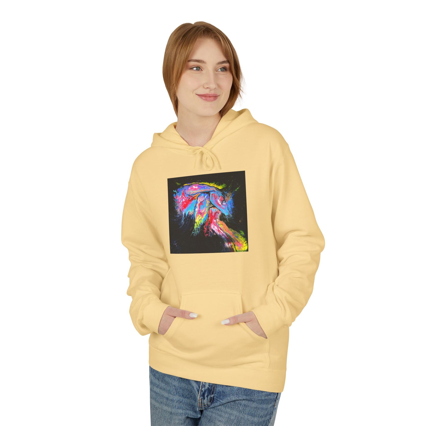 Vibrant Artistic Hoodie, Colorful Fleece Sweatshirt for Art Lovers, Cozy Casual Wear, Unique Gift for Birthdays, Creative Apparel