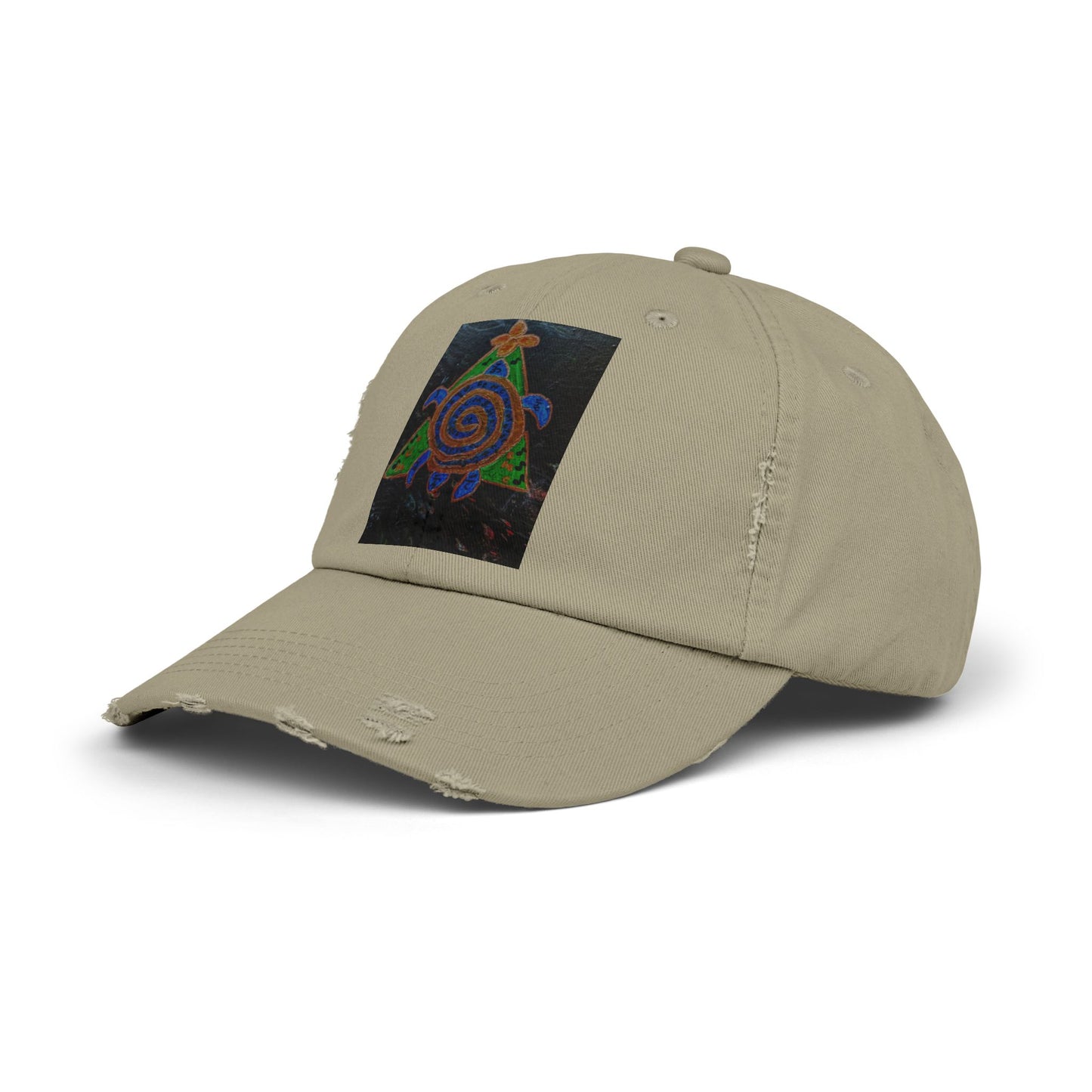 Spiraled Art Distressed Cap, Unisex Hat, Trendy Cap for Every Occasion, Gift for Him or Her, Festival Headwear, Casual Accessories