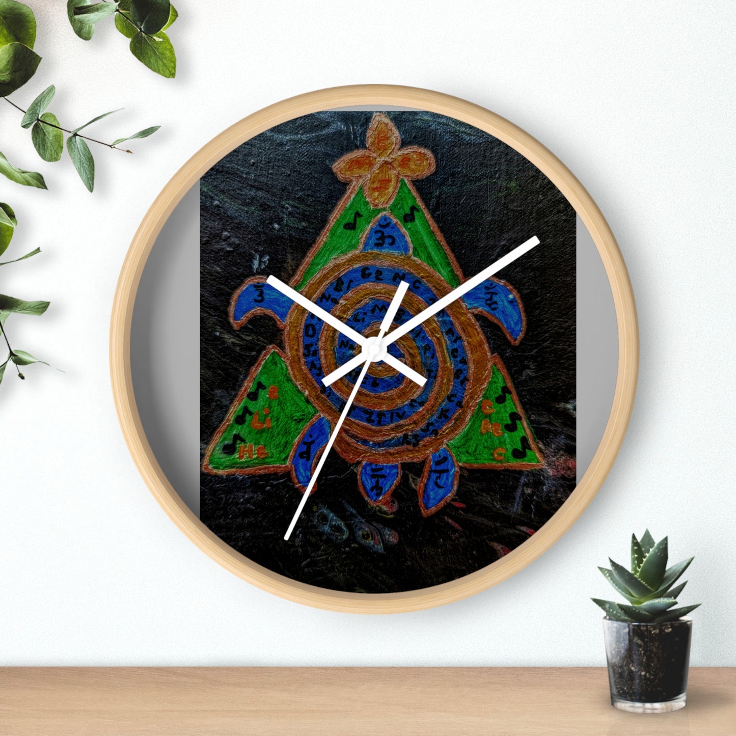 Bohemian Turtle Wall Clock - Eco-Friendly Decor, Unique Home Accent, Nautical Gift Idea, Spiritual Wall Art, Artisan Timepiece