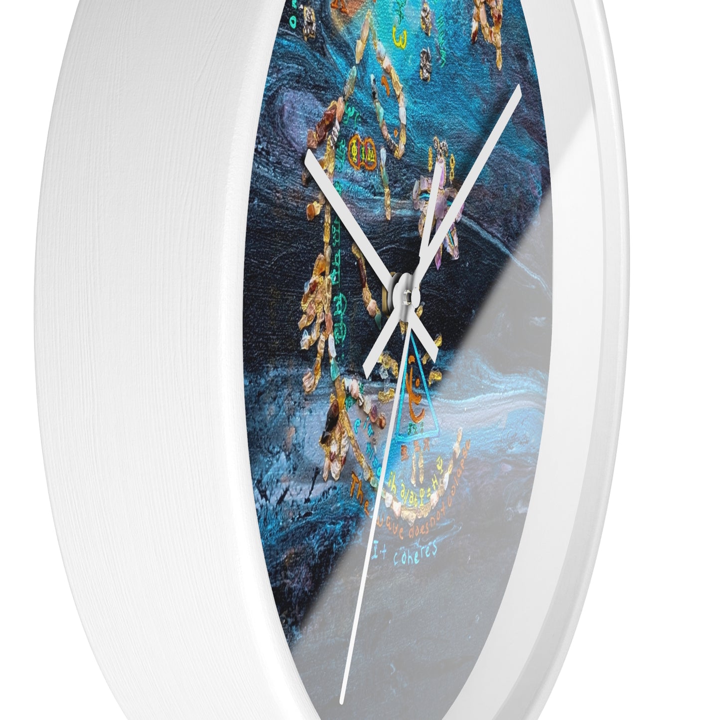Abstract Ocean Zodiac Wall Clock — Nautical Blue Celestial Timepiece