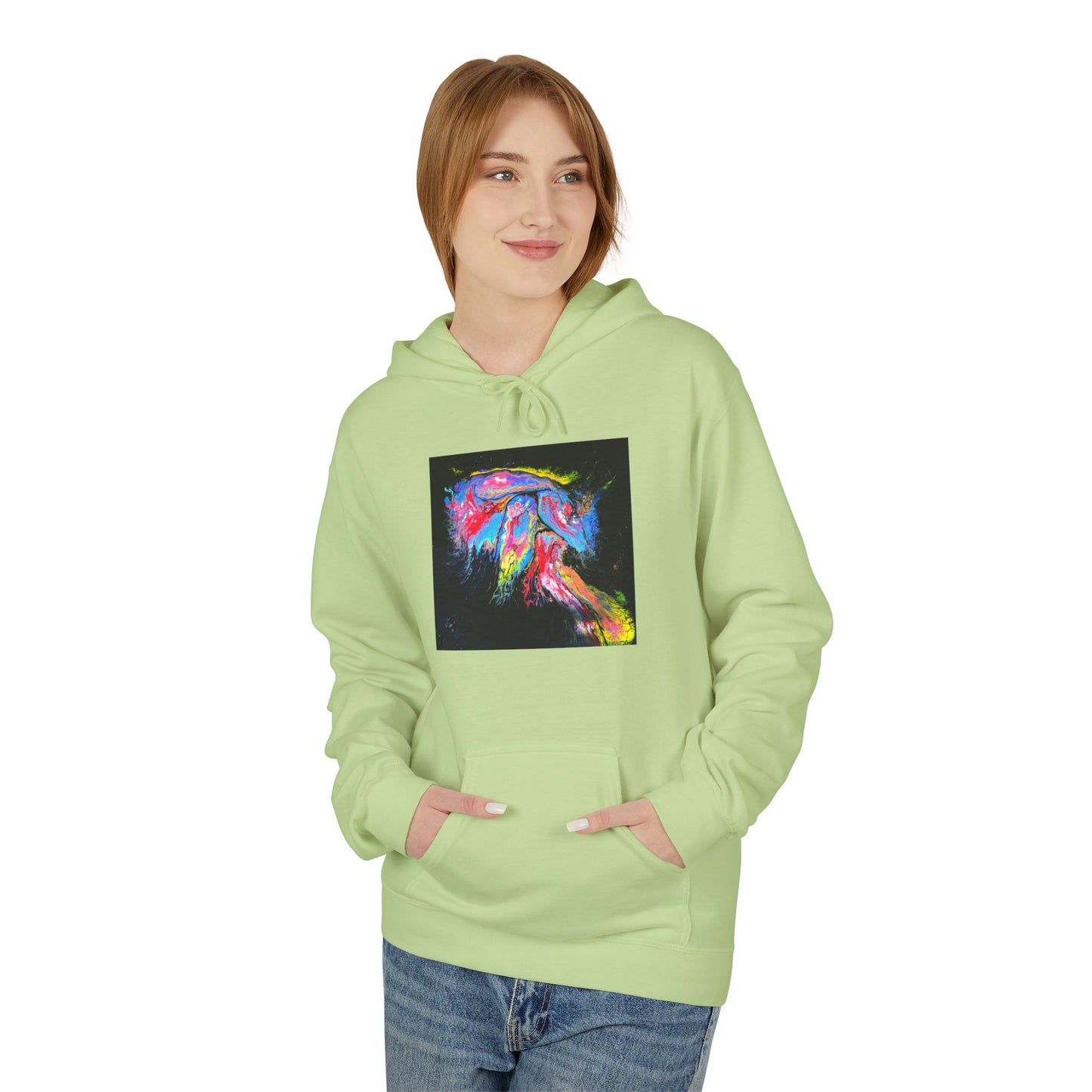 Vibrant Artistic Hoodie, Colorful Fleece Sweatshirt for Art Lovers, Cozy Casual Wear, Unique Gift for Birthdays, Creative Apparel