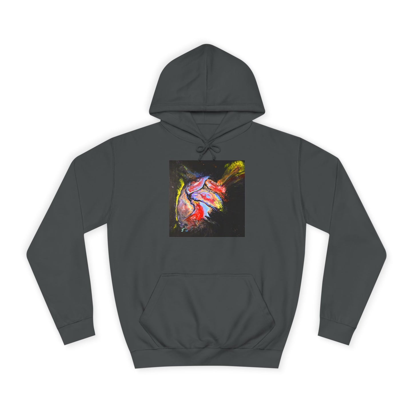 Artistic Heart Unisex Hoodie, Cozy College Apparel, Unique Design, Everyday Wear, Great Gift for Students, Colorful Graphic