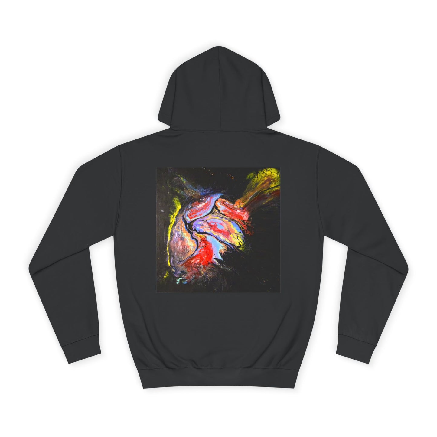 Artistic Heart Unisex Hoodie, Cozy College Apparel, Unique Design, Everyday Wear, Great Gift for Students, Colorful Graphic