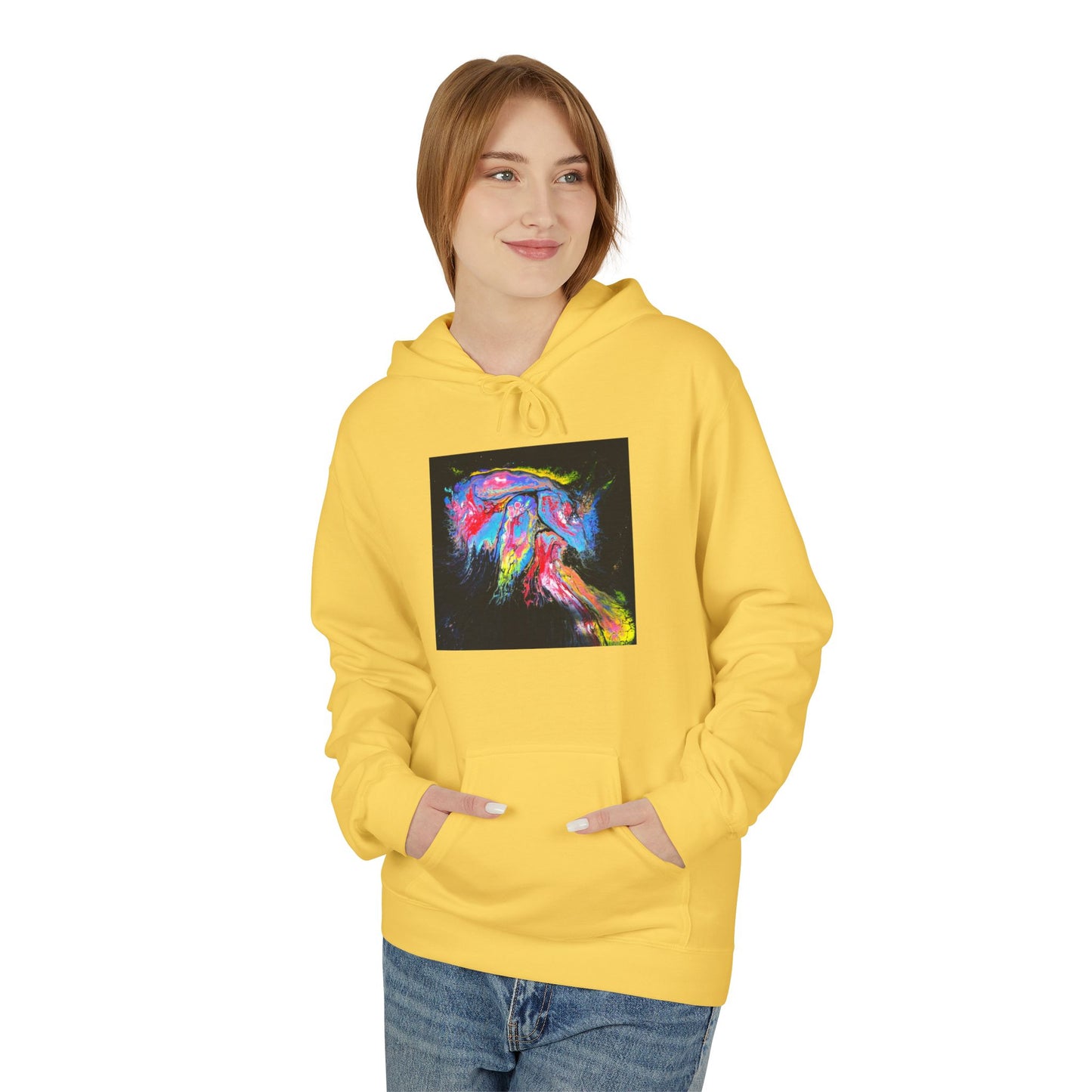 Vibrant Artistic Hoodie, Colorful Fleece Sweatshirt for Art Lovers, Cozy Casual Wear, Unique Gift for Birthdays, Creative Apparel