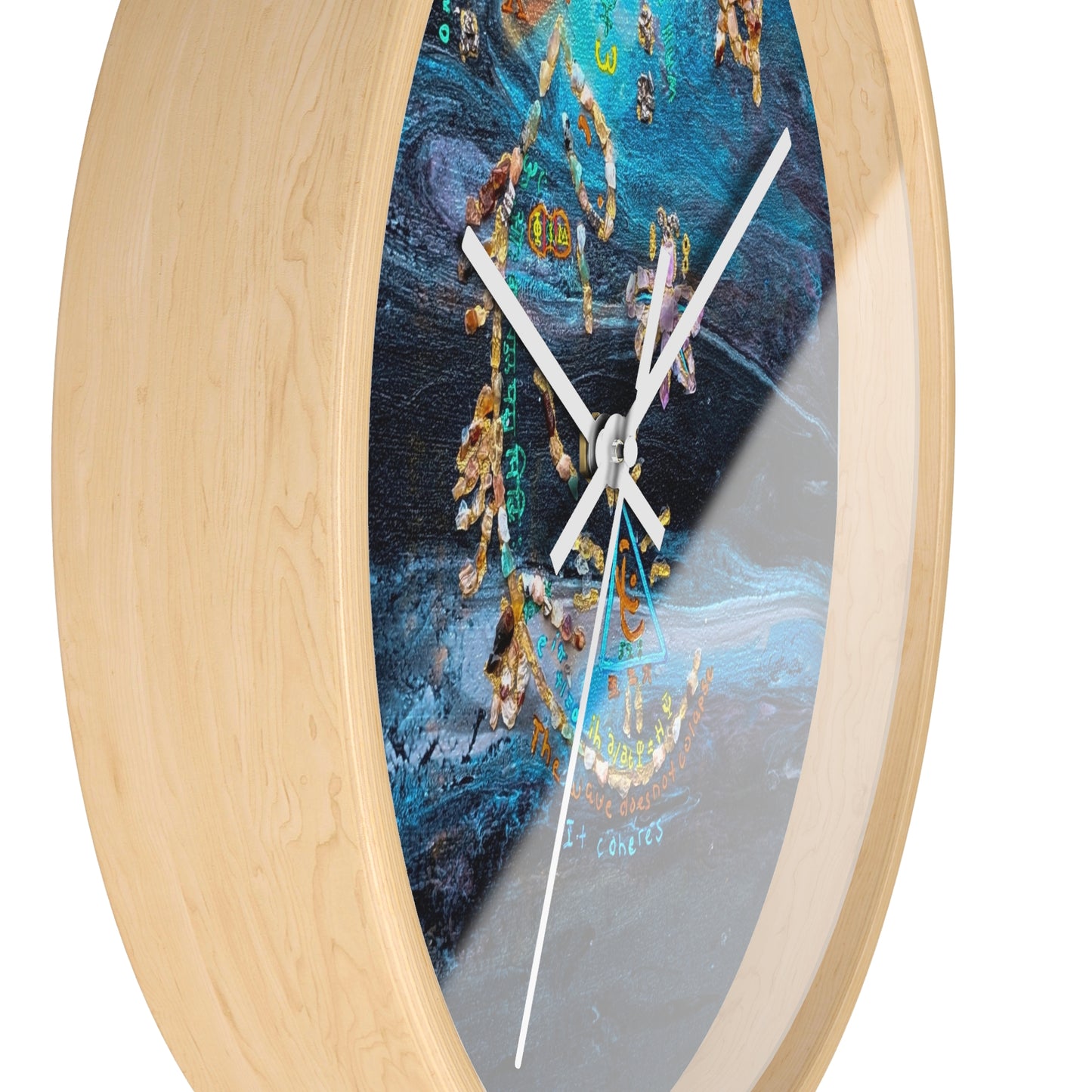Abstract Ocean Zodiac Wall Clock — Nautical Blue Celestial Timepiece