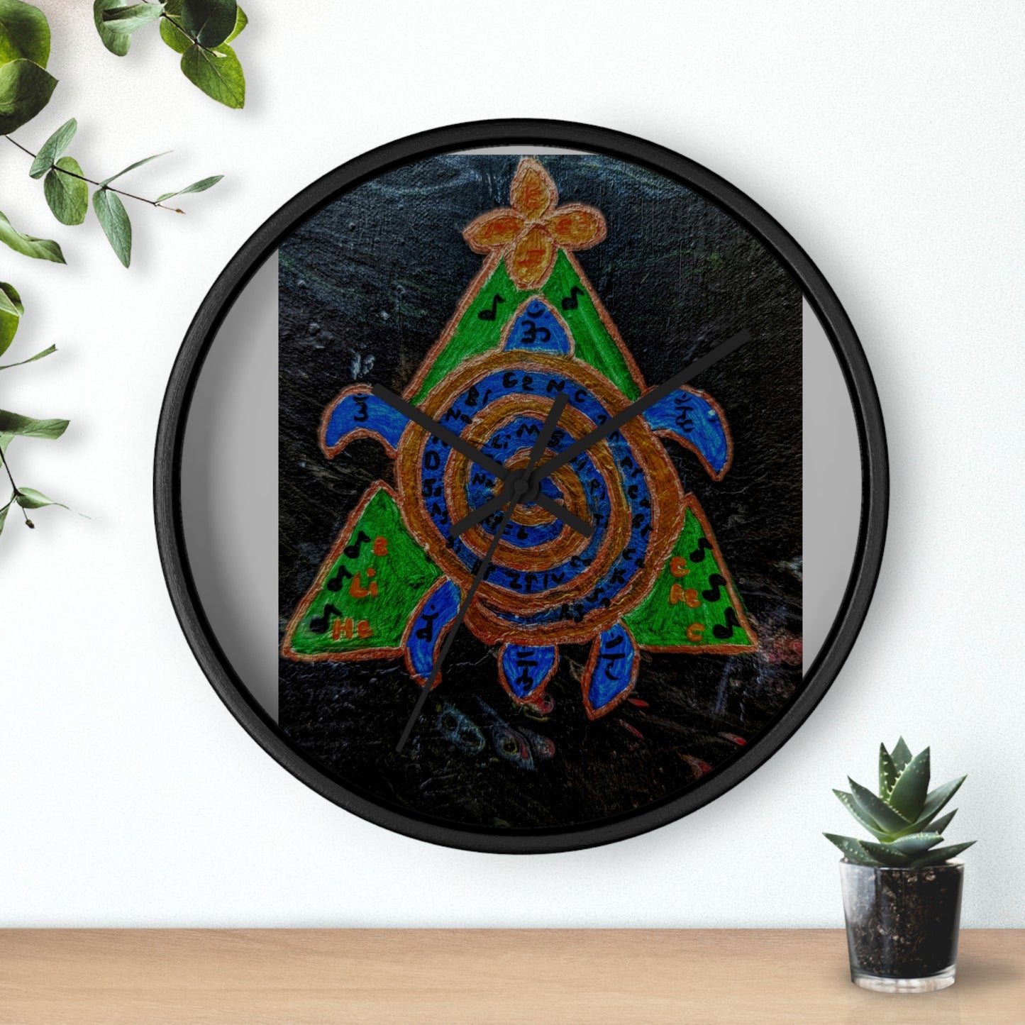 Bohemian Turtle Wall Clock - Eco-Friendly Decor, Unique Home Accent, Nautical Gift Idea, Spiritual Wall Art, Artisan Timepiece