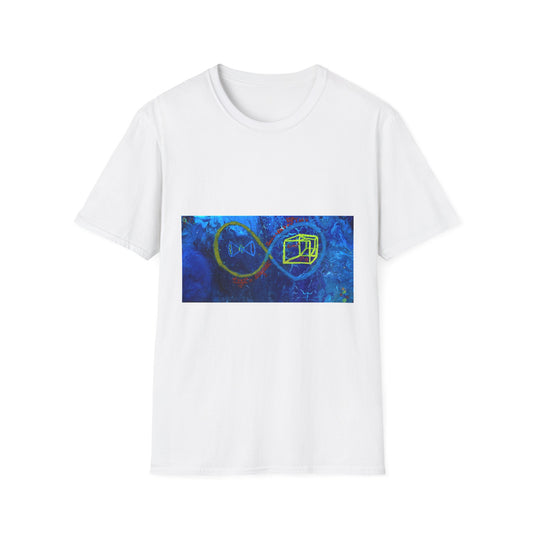 Infinite Connection Unisex T-Shirt, Softstyle Tee, Graphic Shirt, Casual Wear, Gift for Friends, Blue Design Tee