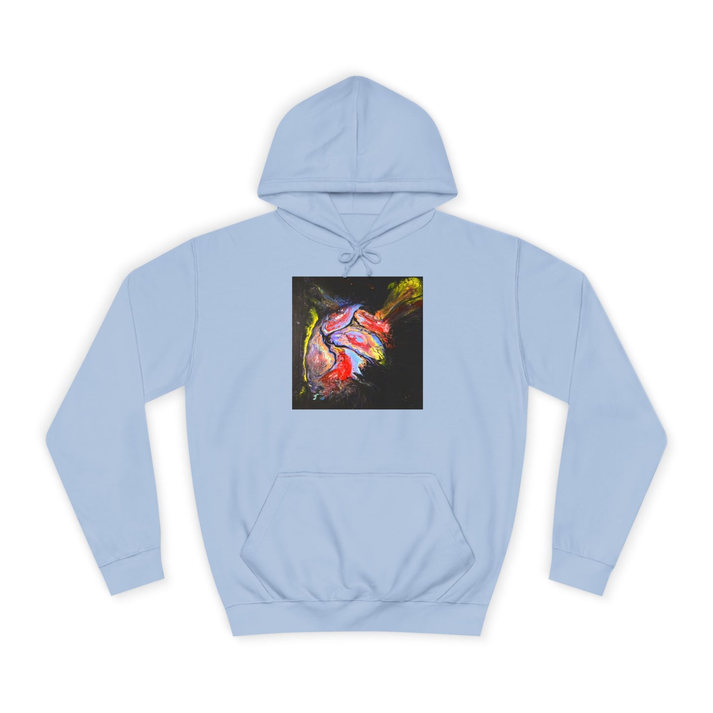 Artistic Heart Unisex Hoodie, Cozy College Apparel, Unique Design, Everyday Wear, Great Gift for Students, Colorful Graphic