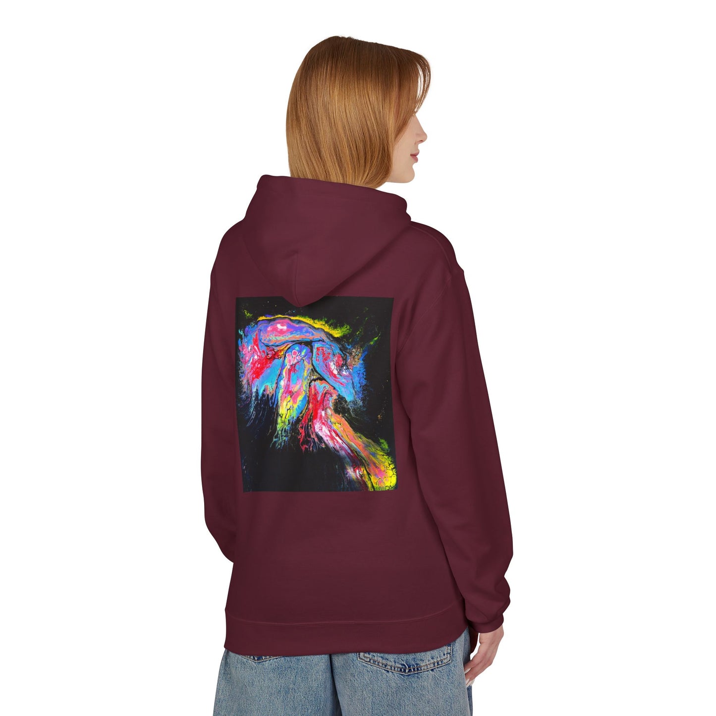 Vibrant Artistic Hoodie, Colorful Fleece Sweatshirt for Art Lovers, Cozy Casual Wear, Unique Gift for Birthdays, Creative Apparel