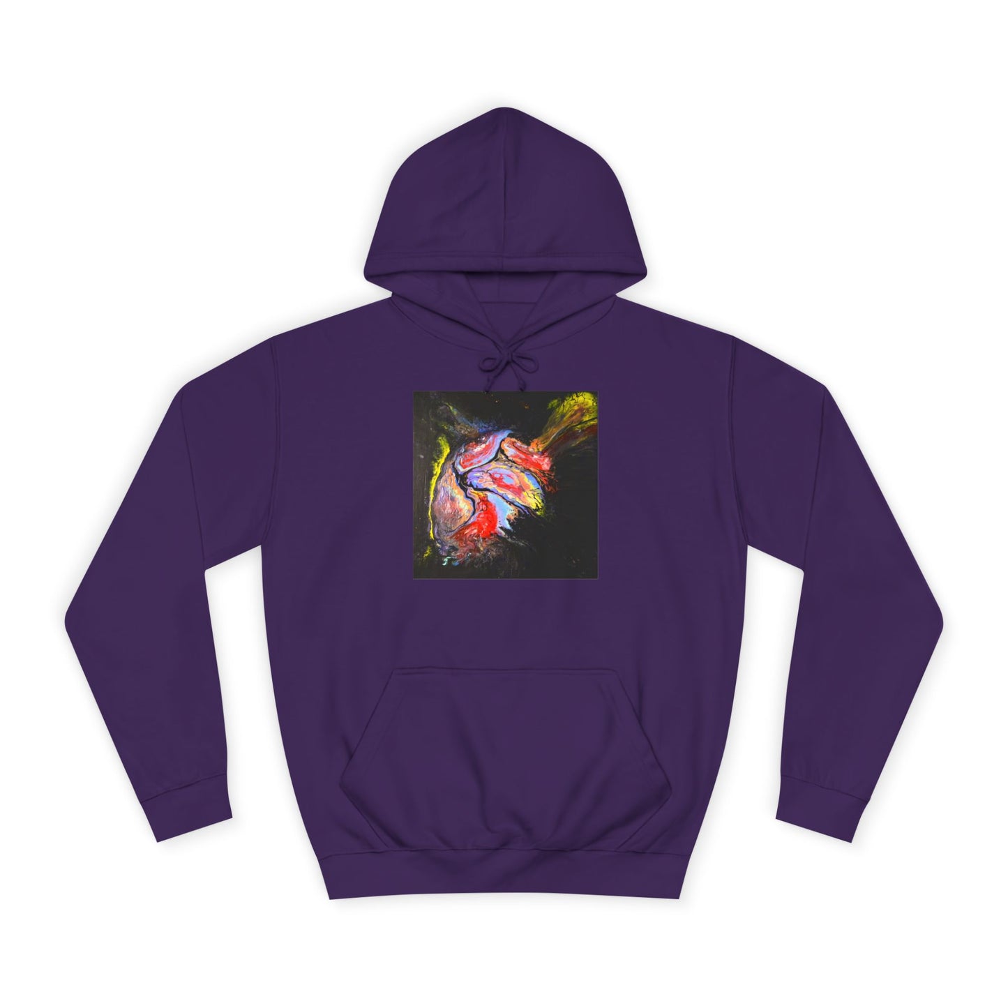 Artistic Heart Unisex Hoodie, Cozy College Apparel, Unique Design, Everyday Wear, Great Gift for Students, Colorful Graphic