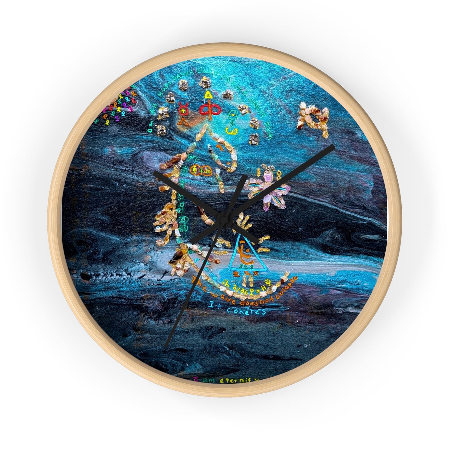 Abstract Ocean Zodiac Wall Clock — Nautical Blue Celestial Timepiece