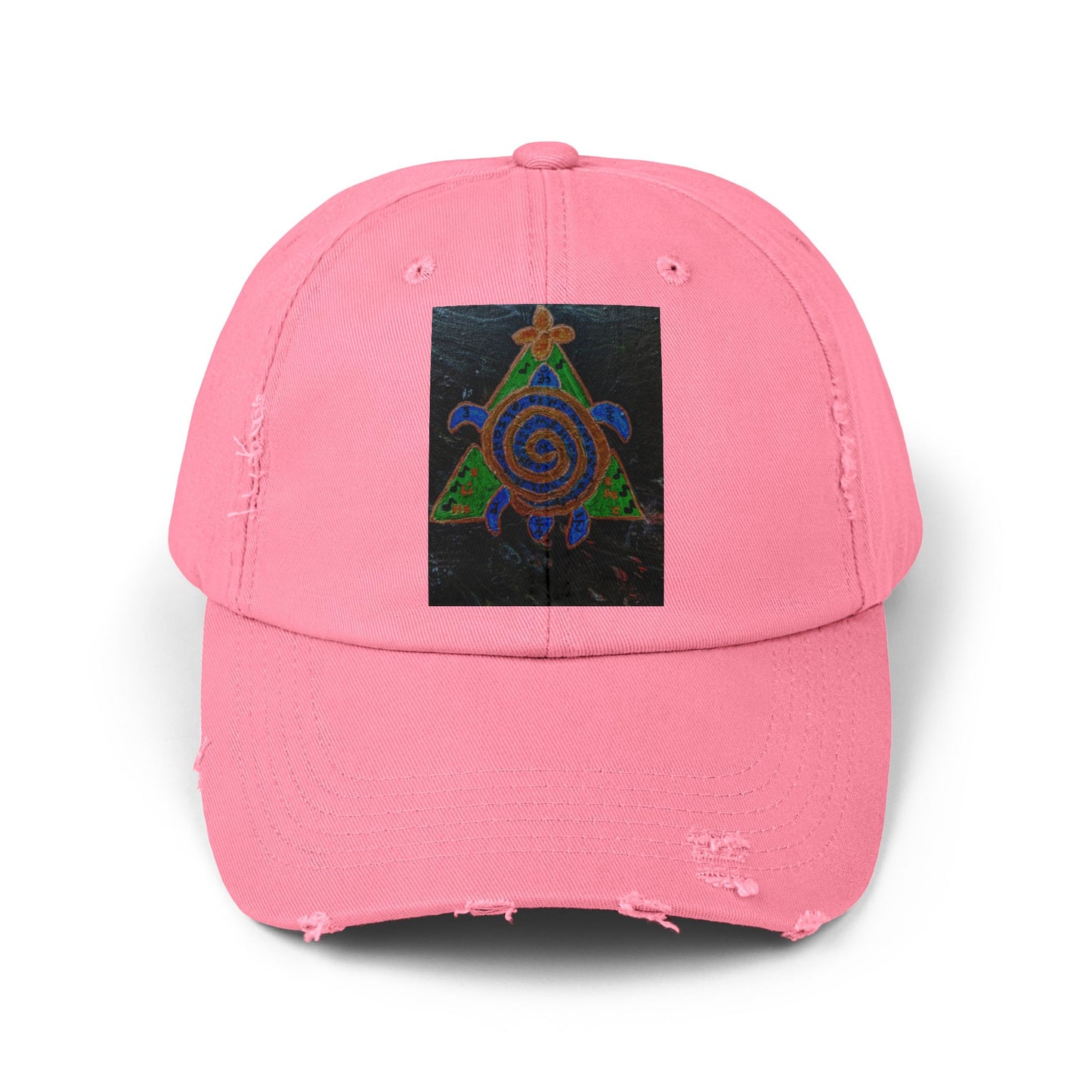 Spiraled Art Distressed Cap, Unisex Hat, Trendy Cap for Every Occasion, Gift for Him or Her, Festival Headwear, Casual Accessories