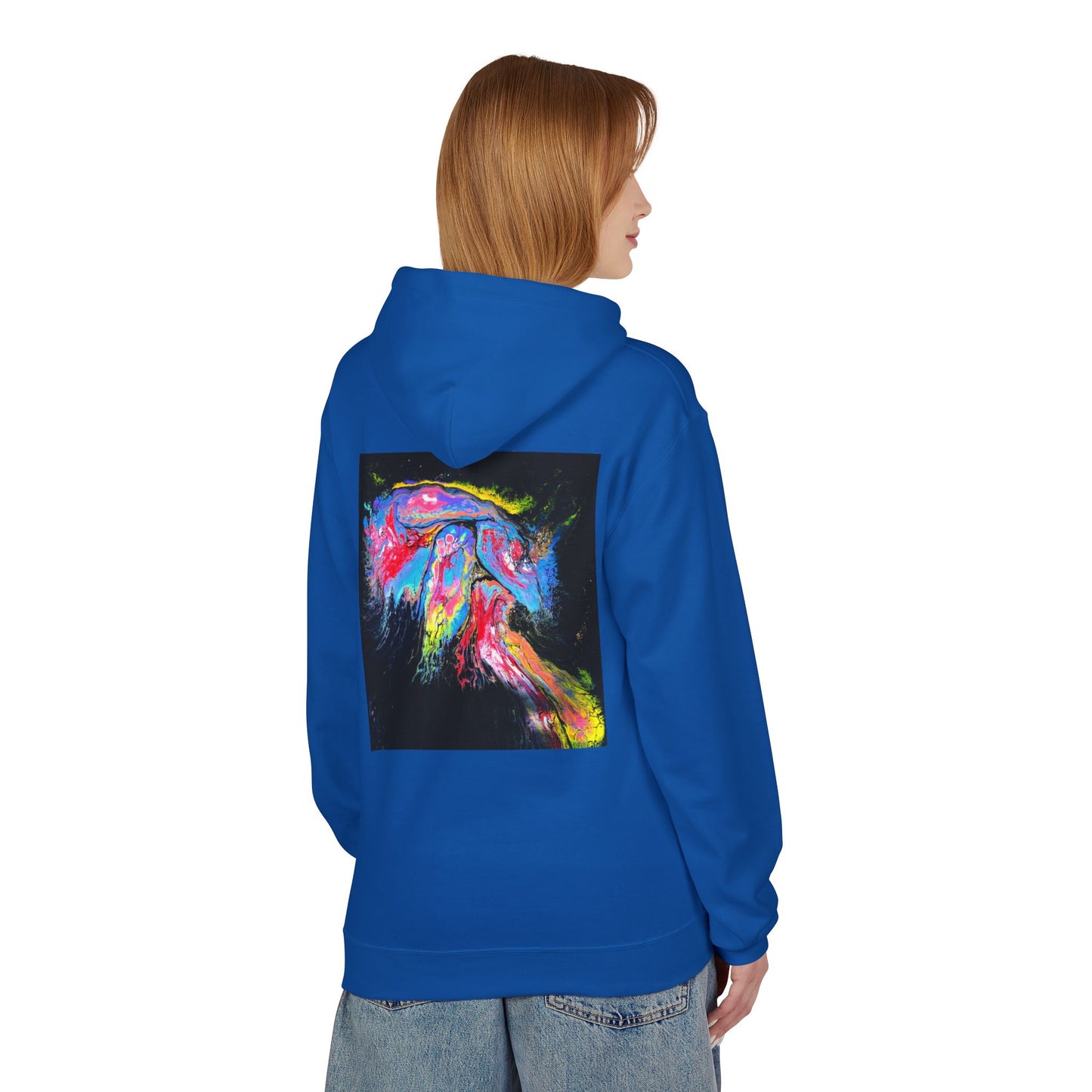 Vibrant Artistic Hoodie, Colorful Fleece Sweatshirt for Art Lovers, Cozy Casual Wear, Unique Gift for Birthdays, Creative Apparel