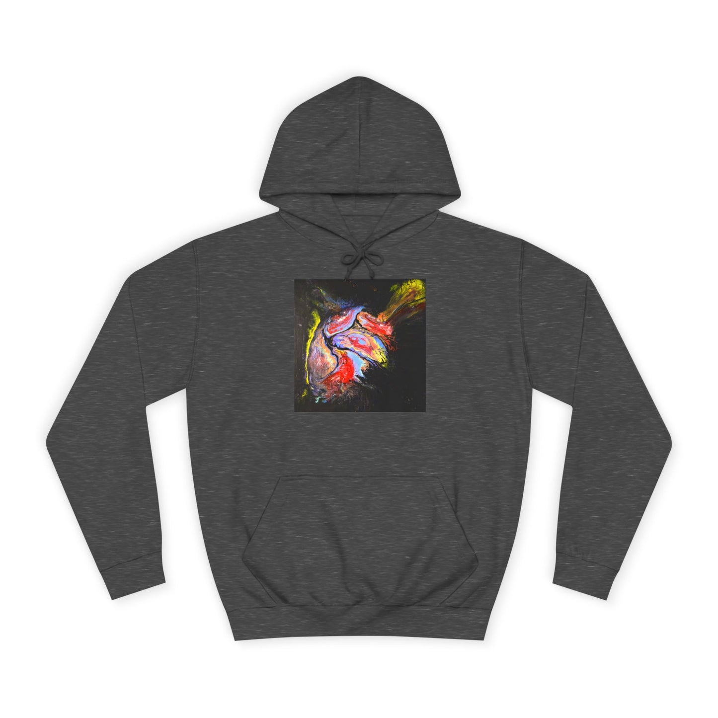 Artistic Heart Unisex Hoodie, Cozy College Apparel, Unique Design, Everyday Wear, Great Gift for Students, Colorful Graphic