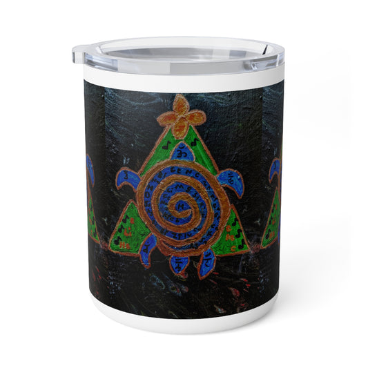 Vibrant Insulated Coffee Mug, Colorful Turtle Design, Eco-Friendly Travel Mug, Perfect for Gifting, Boho Decor