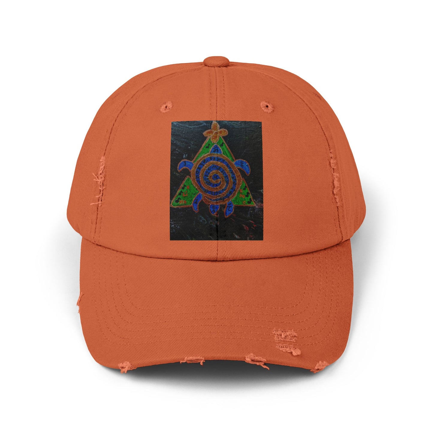 Spiraled Art Distressed Cap, Unisex Hat, Trendy Cap for Every Occasion, Gift for Him or Her, Festival Headwear, Casual Accessories