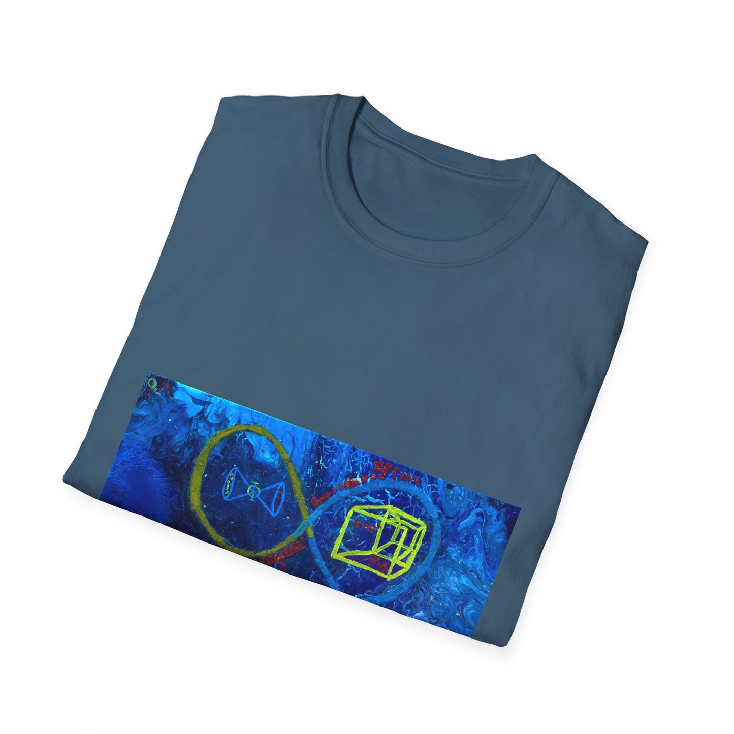 Infinite Connection Unisex T-Shirt, Softstyle Tee, Graphic Shirt, Casual Wear, Gift for Friends, Blue Design Tee