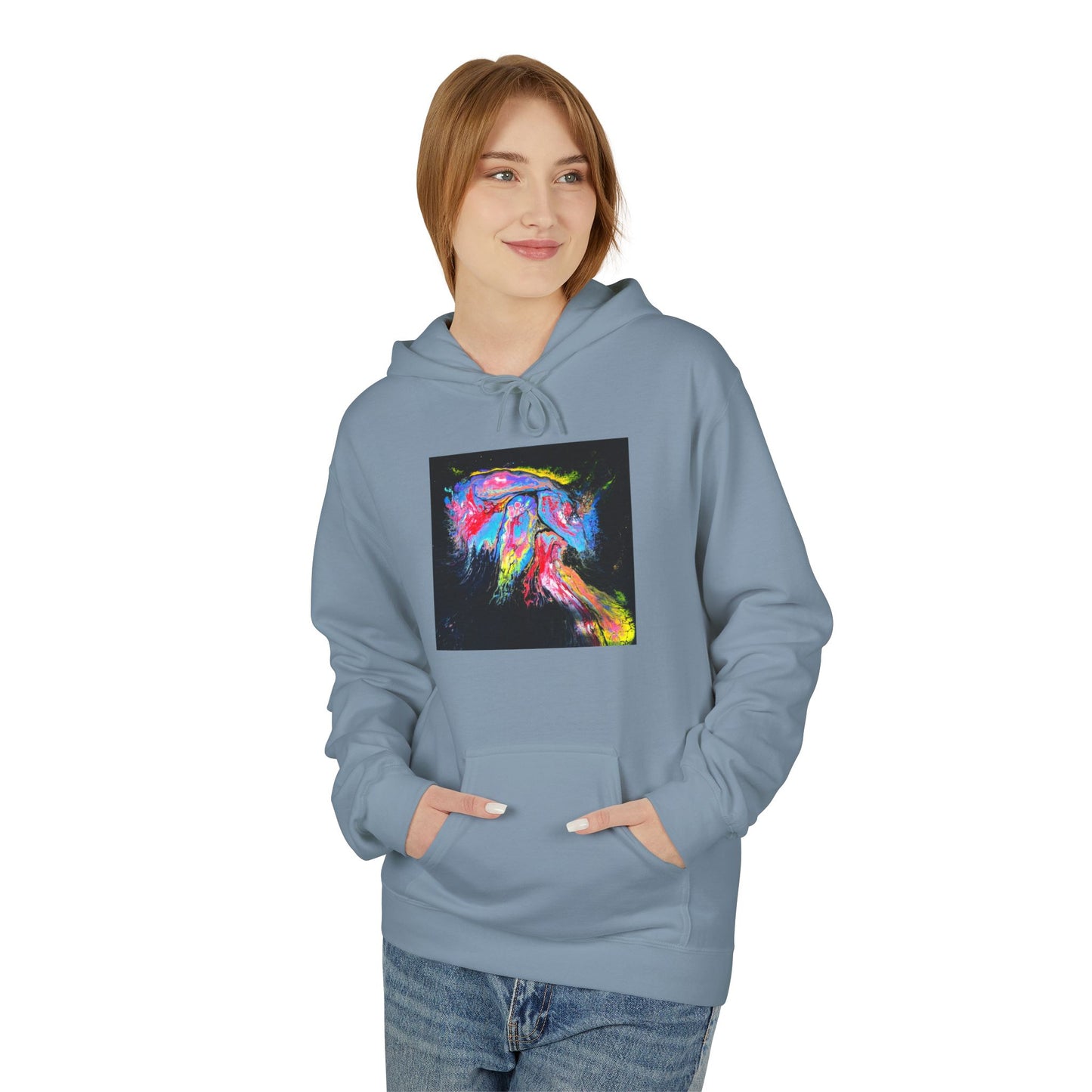 Vibrant Artistic Hoodie, Colorful Fleece Sweatshirt for Art Lovers, Cozy Casual Wear, Unique Gift for Birthdays, Creative Apparel