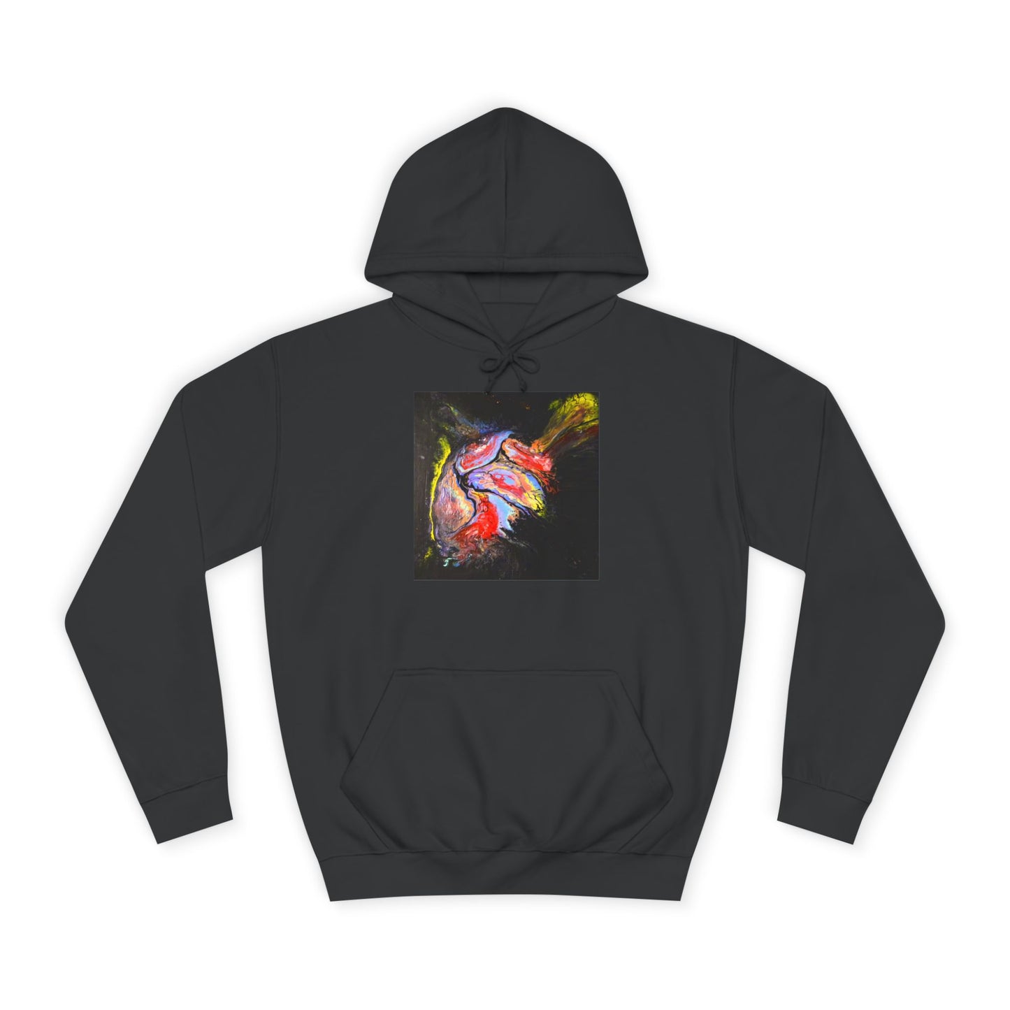 Artistic Heart Unisex Hoodie, Cozy College Apparel, Unique Design, Everyday Wear, Great Gift for Students, Colorful Graphic