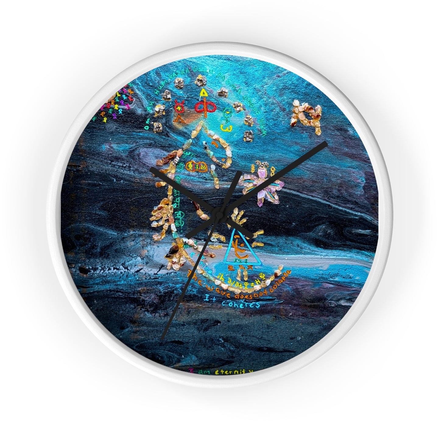 Abstract Ocean Zodiac Wall Clock — Nautical Blue Celestial Timepiece