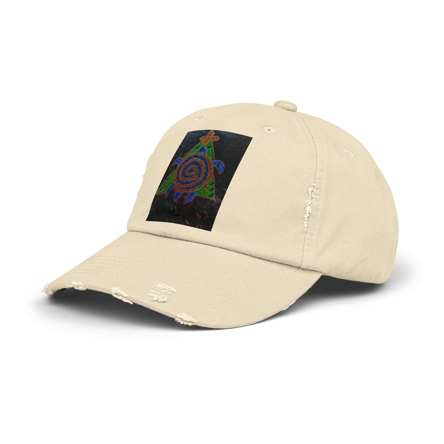 Spiraled Art Distressed Cap, Unisex Hat, Trendy Cap for Every Occasion, Gift for Him or Her, Festival Headwear, Casual Accessories