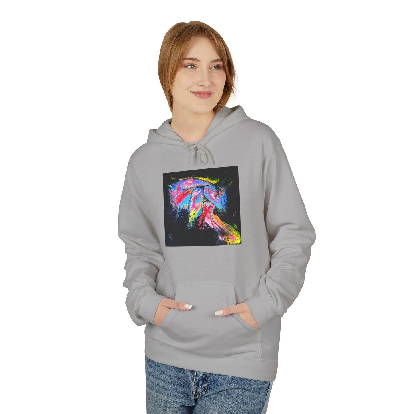 Vibrant Artistic Hoodie, Colorful Fleece Sweatshirt for Art Lovers, Cozy Casual Wear, Unique Gift for Birthdays, Creative Apparel