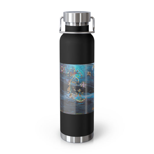 22oz Insulated Water Bottle — Celestial Ocean Art Stainless Steel Thermos