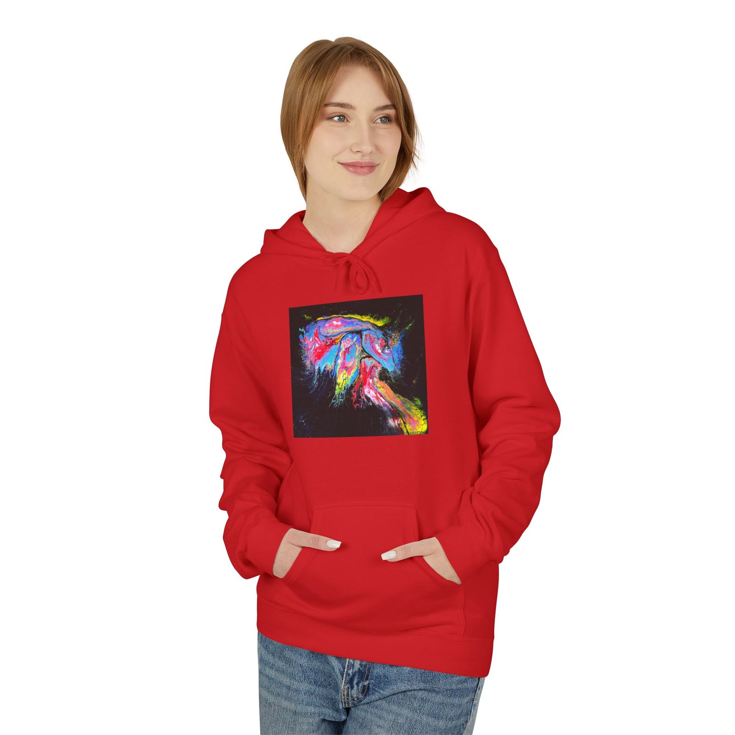 Vibrant Artistic Hoodie, Colorful Fleece Sweatshirt for Art Lovers, Cozy Casual Wear, Unique Gift for Birthdays, Creative Apparel