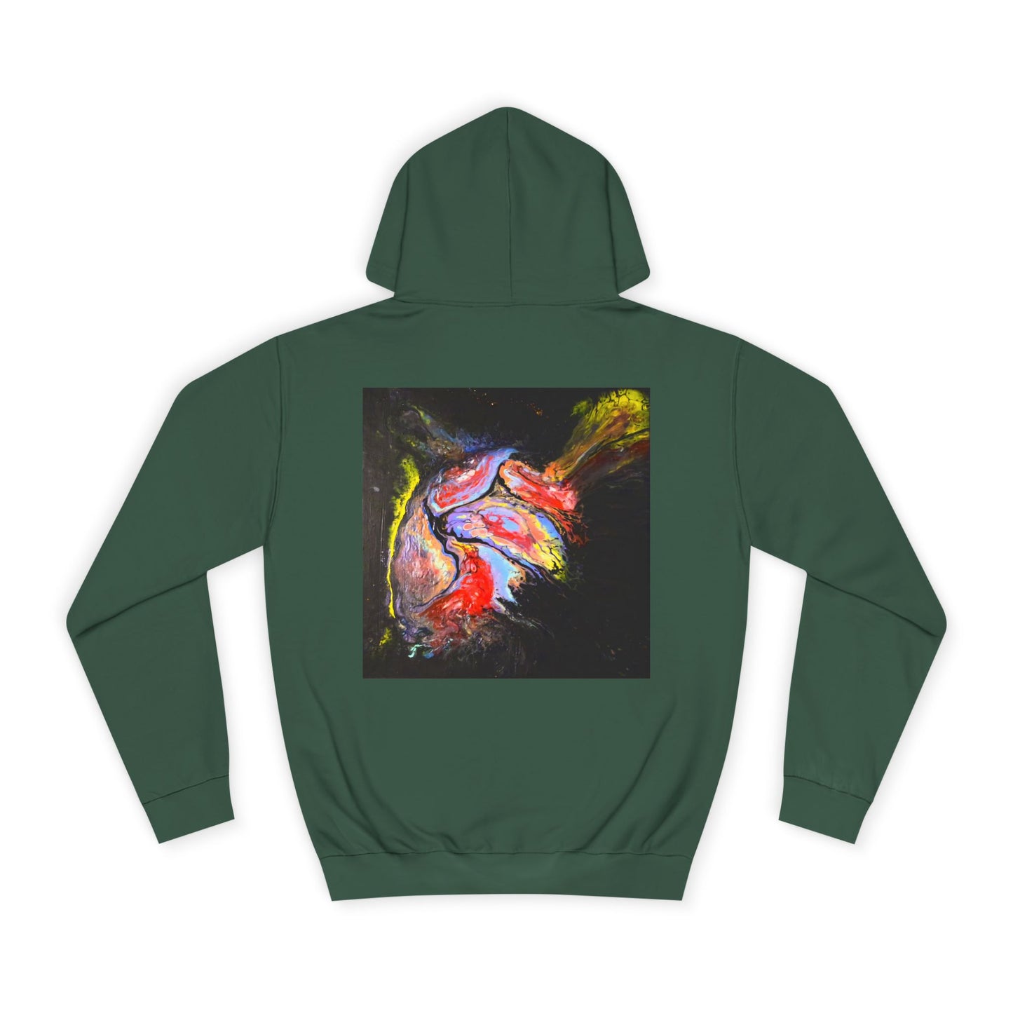 Artistic Heart Unisex Hoodie, Cozy College Apparel, Unique Design, Everyday Wear, Great Gift for Students, Colorful Graphic