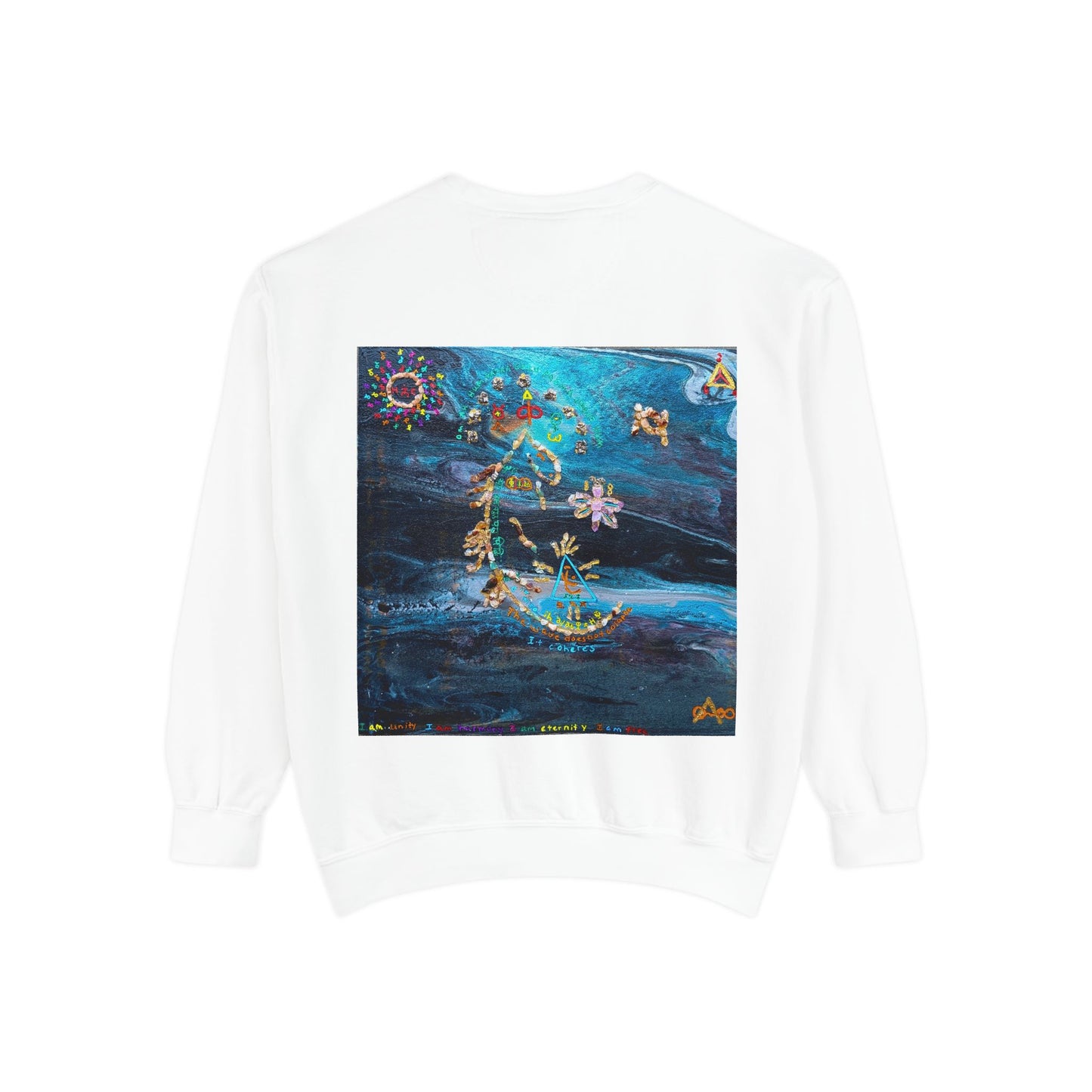 Celestial Garden Sweatshirt — Floral Moon & Stars Art Pullover