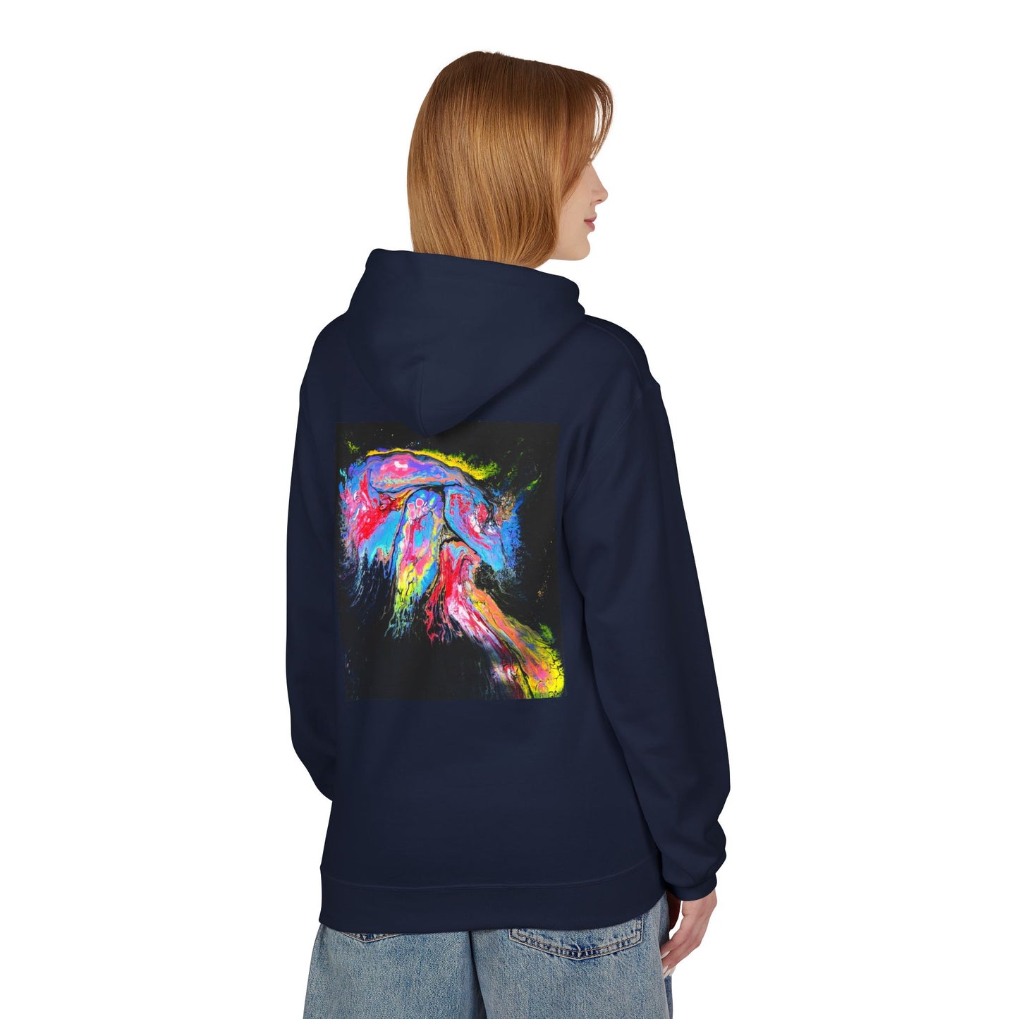 Vibrant Artistic Hoodie, Colorful Fleece Sweatshirt for Art Lovers, Cozy Casual Wear, Unique Gift for Birthdays, Creative Apparel