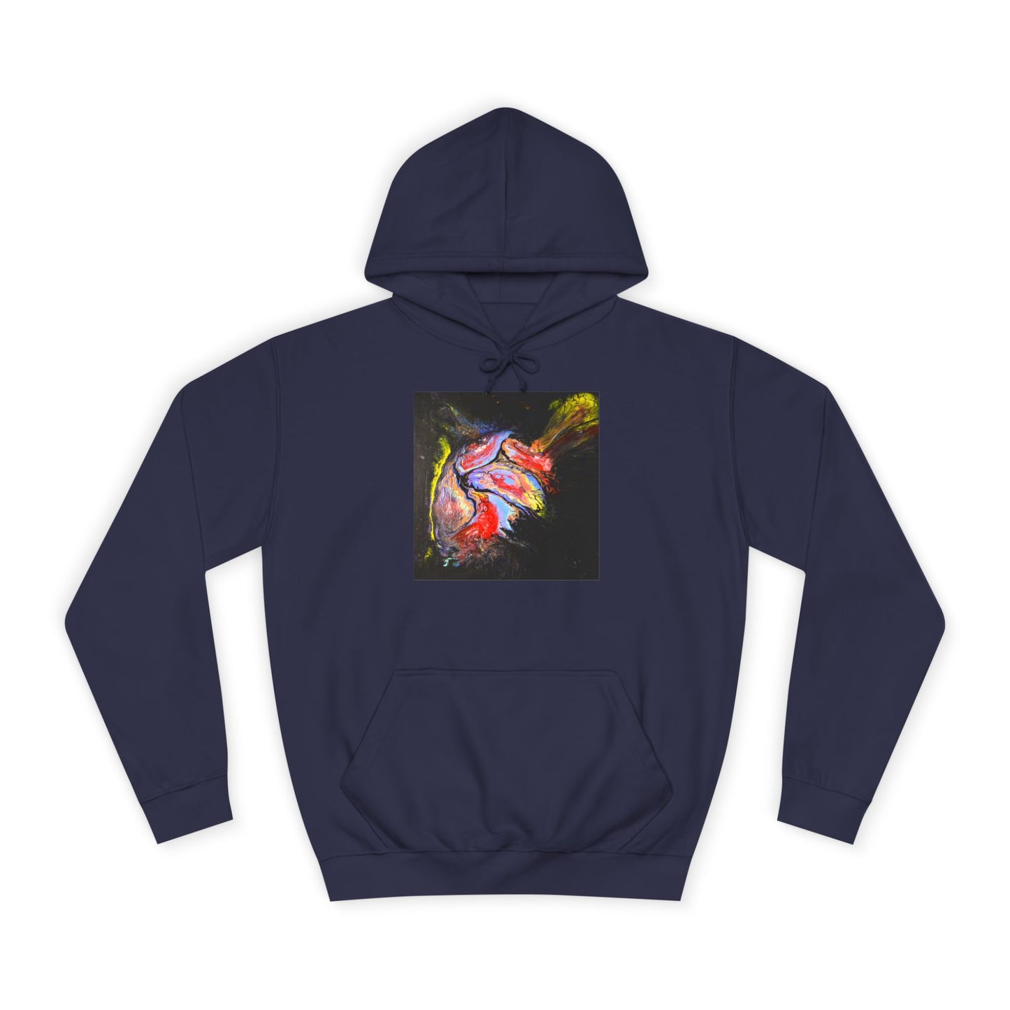 Artistic Heart Unisex Hoodie, Cozy College Apparel, Unique Design, Everyday Wear, Great Gift for Students, Colorful Graphic