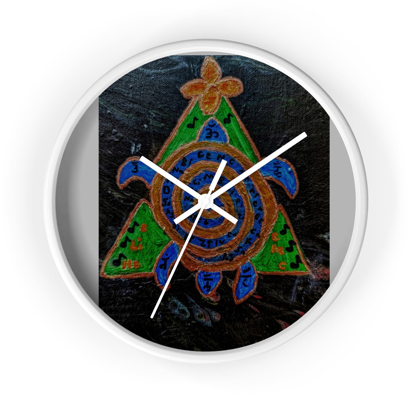 Bohemian Turtle Wall Clock - Eco-Friendly Decor, Unique Home Accent, Nautical Gift Idea, Spiritual Wall Art, Artisan Timepiece