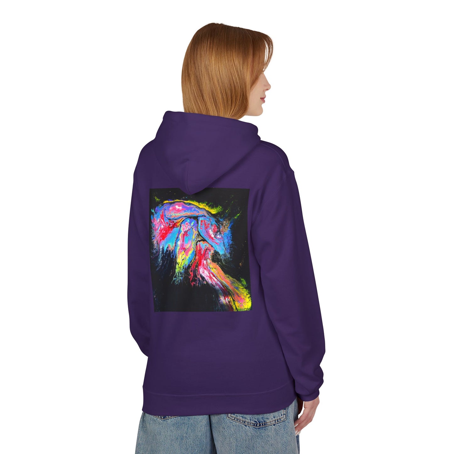 Vibrant Artistic Hoodie, Colorful Fleece Sweatshirt for Art Lovers, Cozy Casual Wear, Unique Gift for Birthdays, Creative Apparel