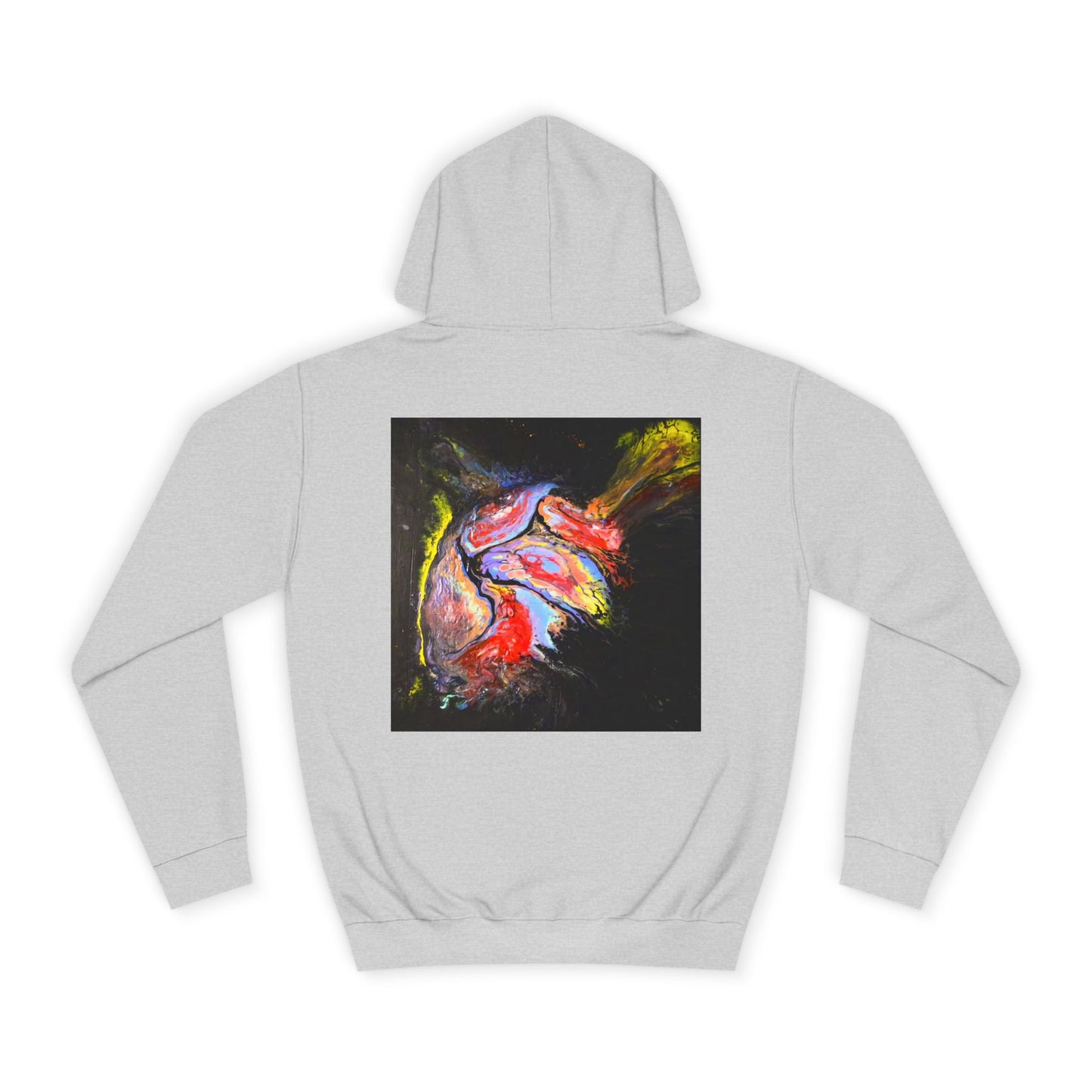 Artistic Heart Unisex Hoodie, Cozy College Apparel, Unique Design, Everyday Wear, Great Gift for Students, Colorful Graphic