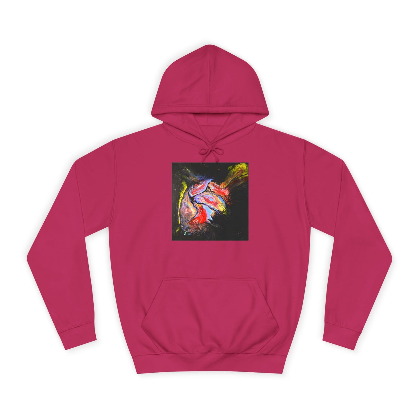 Artistic Heart Unisex Hoodie, Cozy College Apparel, Unique Design, Everyday Wear, Great Gift for Students, Colorful Graphic